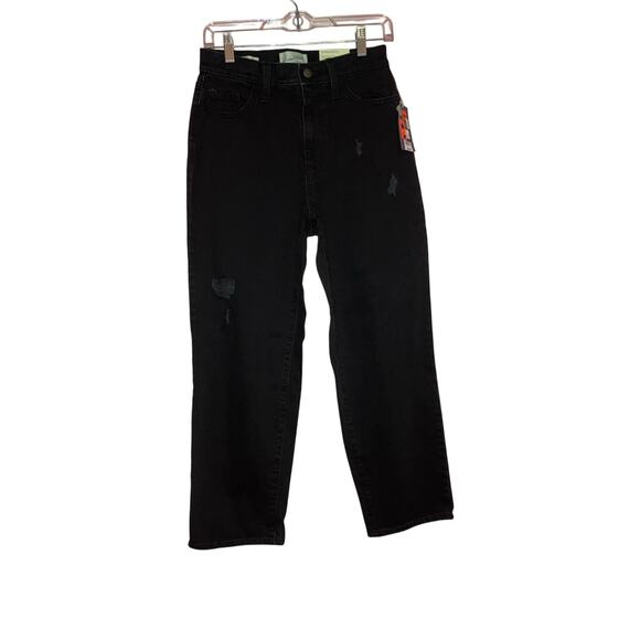 NWT Universal Thread black distressed vintage straight jeans size 2 Regular - Picture 1 of 5